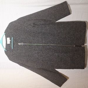 Charcoal Teddy Jacket, Minimalist, Textured, Oversized, Sz 18, NWOT